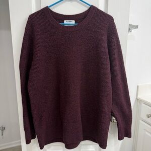 Old Navy 1X Plus Size Sweater Maroon Pullover crew neck